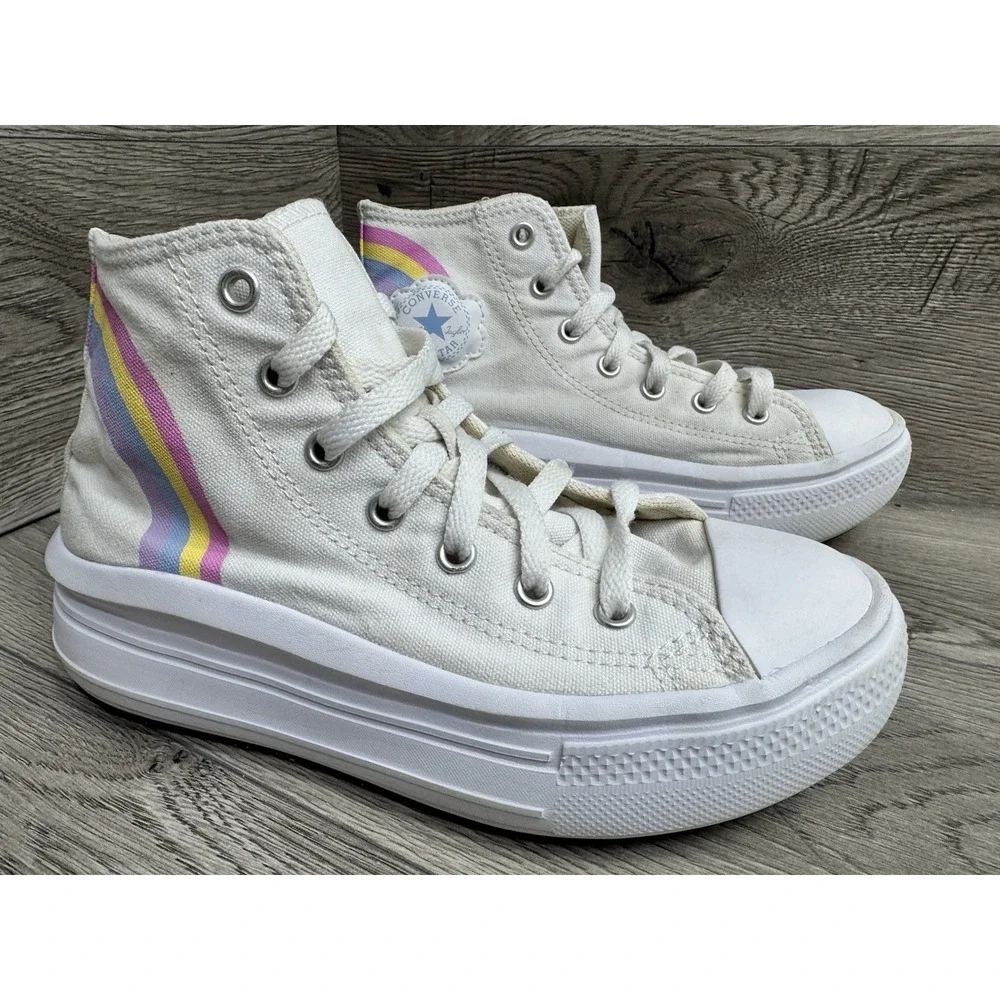 Converse Chuck Taylor All Star Move Platform Girls Sz 3 Rainbow AO4345F